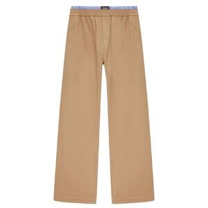 Msgm Men Wide-Leg Cotton Gabardine Trousers With Double Elasticated Waistband